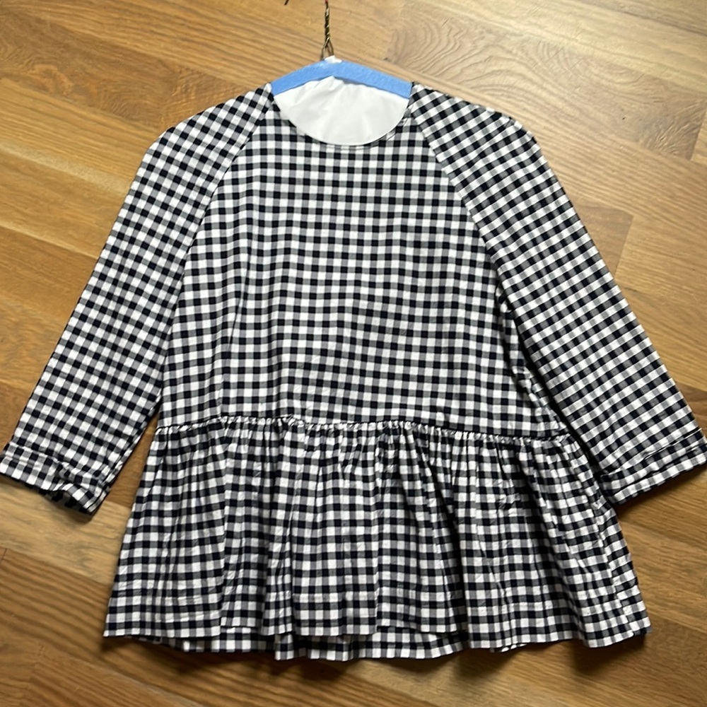 Size S-Victoria Beckham for Target gingham shirt w/ peplum hem.
